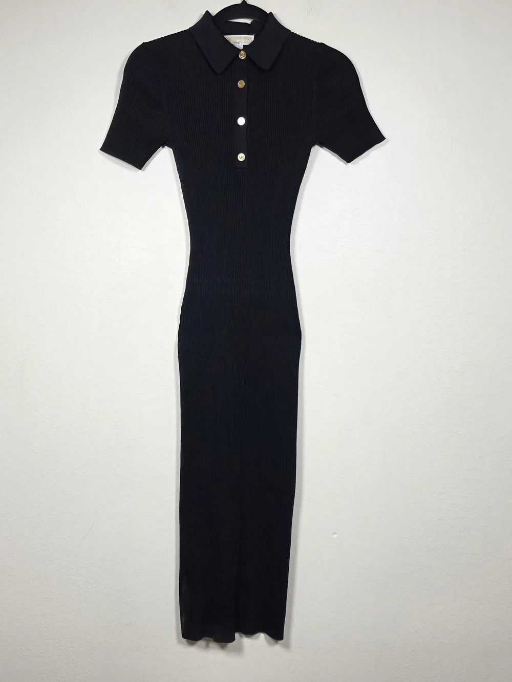MICHAEL KORS BLACK POLO MIDI DRESS SIZE XS MSRP $185